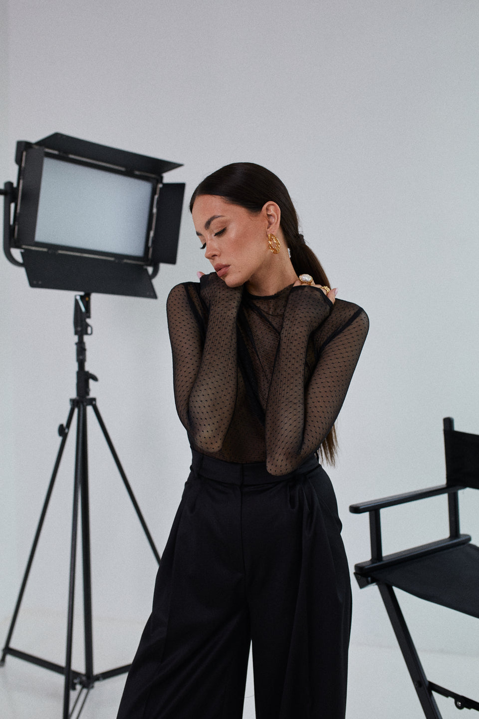 Dotted Tulle Bodysuit