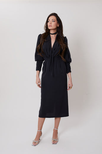 Cupro Black Paloma Dress