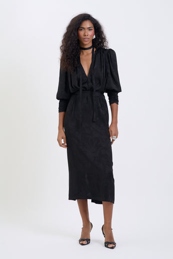 Shadow Rose Jacquard Paloma Dress