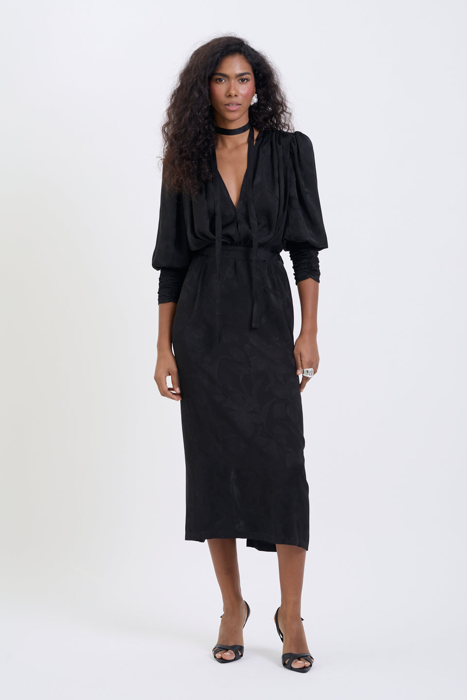 Shadow Rose Jacquard Paloma Dress