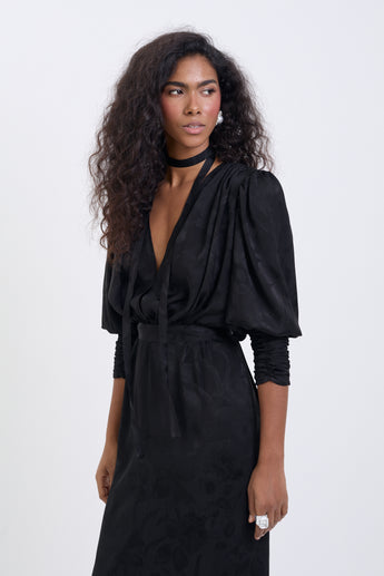 Shadow Rose Jacquard Paloma Dress