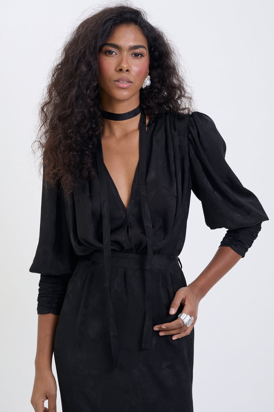 Shadow Rose Jacquard Paloma Dress