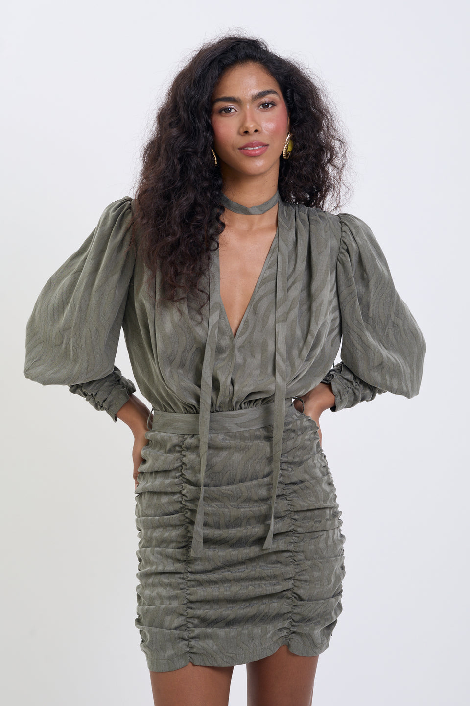 Olive Winter Wave Paloma Mini Dress