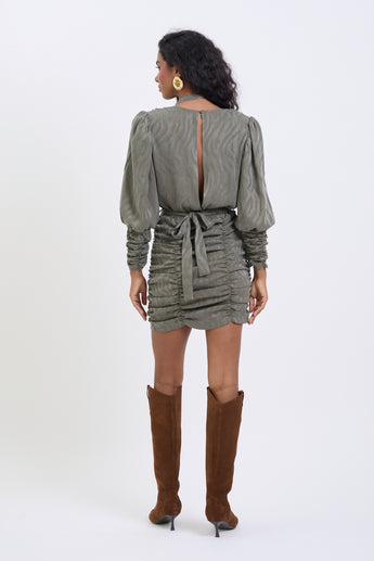 Olive Winter Wave Paloma Mini Dress