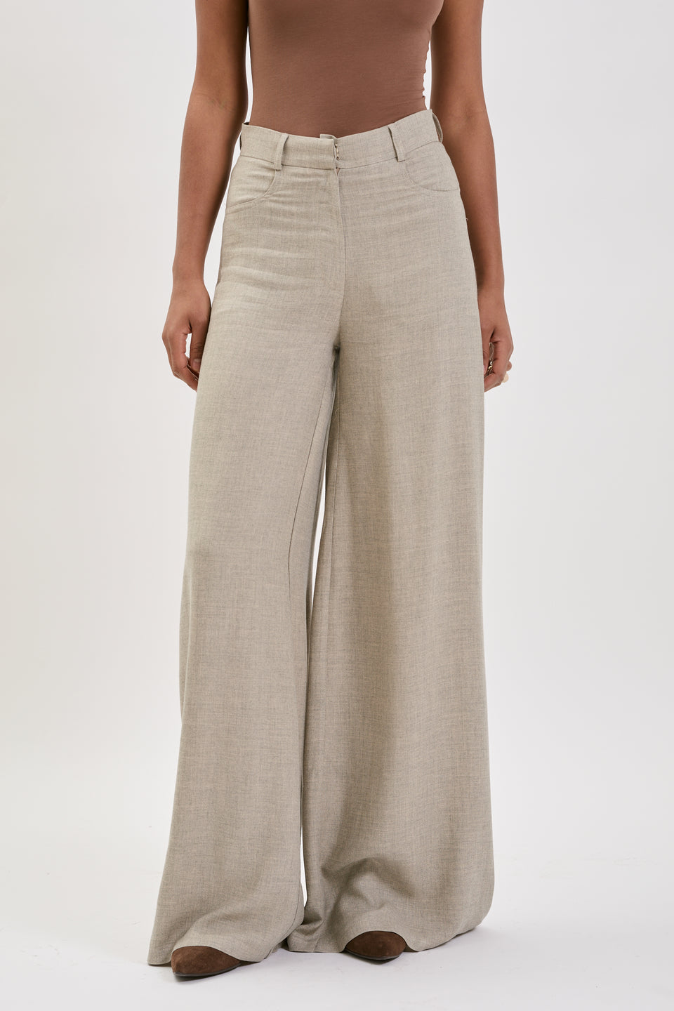 Stone Taupe Flared Pants