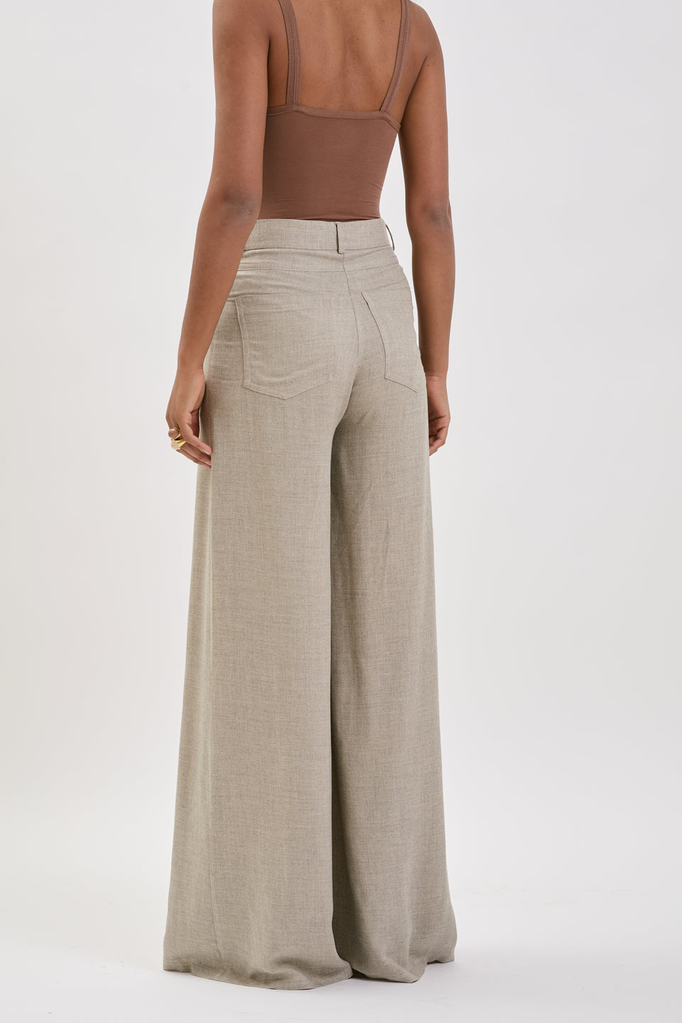 Stone Taupe Flared Pants