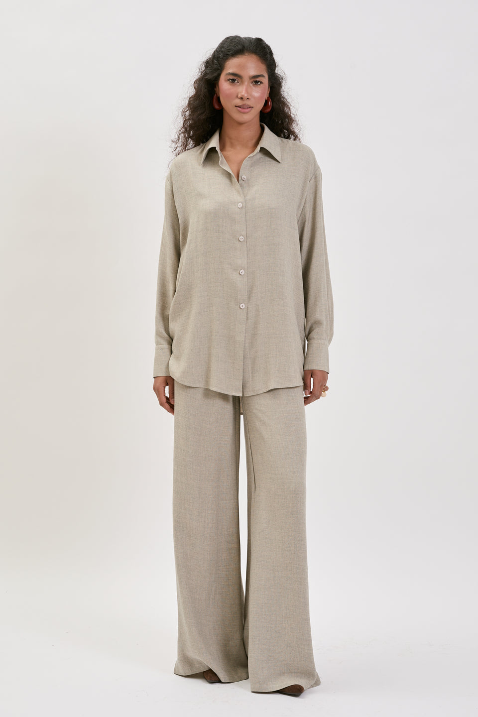 Stone Taupe Offie Blouse