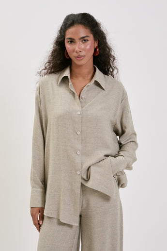 Stone Taupe Offie Blouse