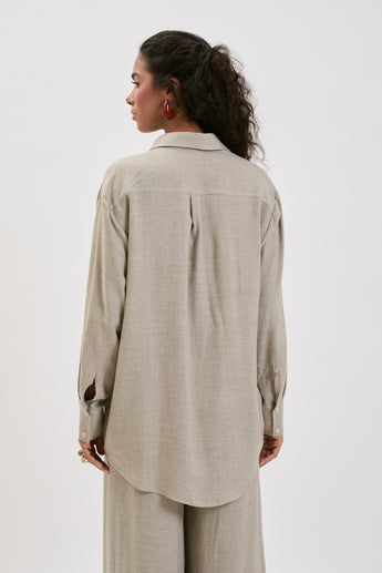 Stone Taupe Offie Blouse