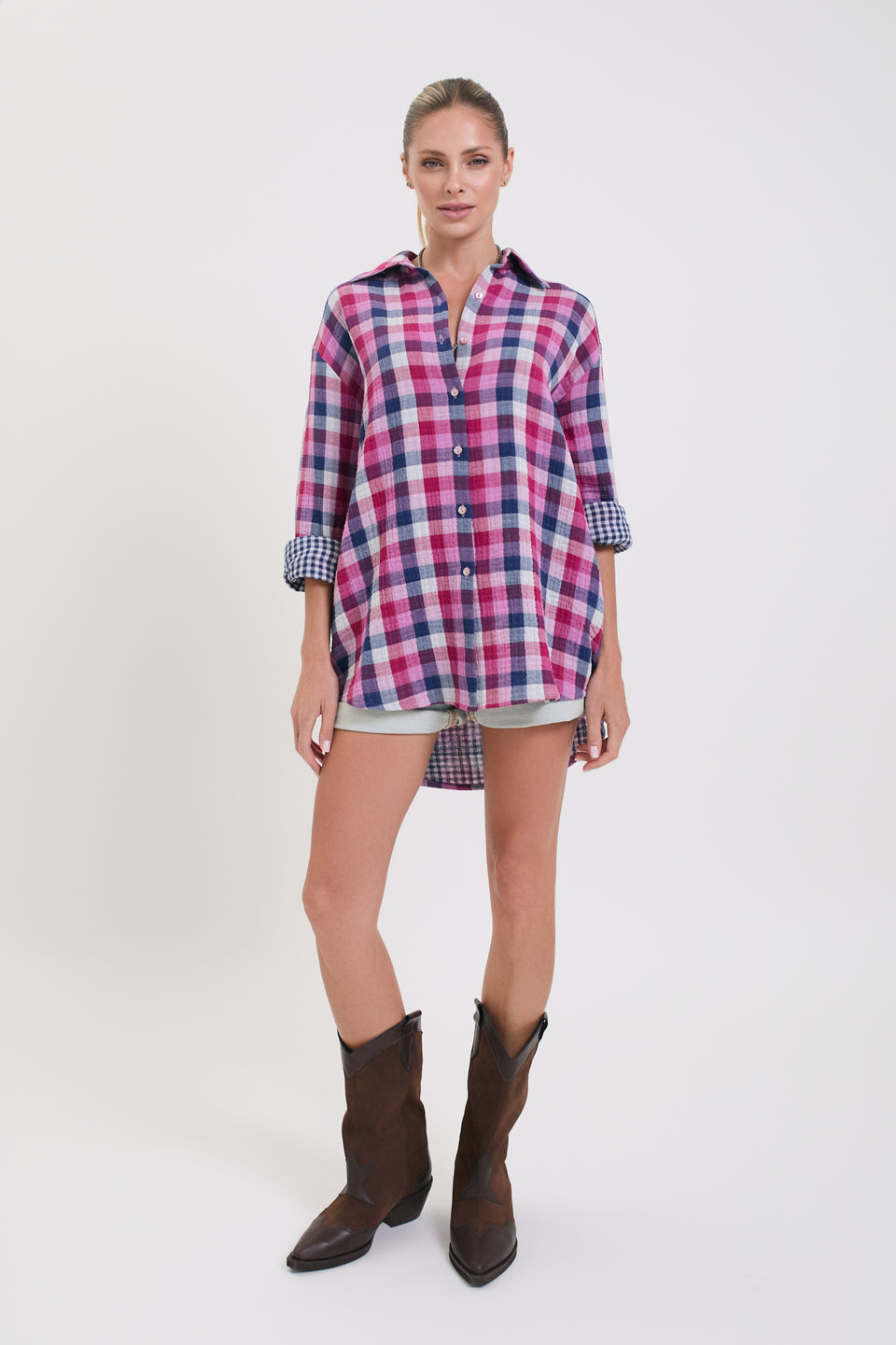 Violet Grid Offie Blouse