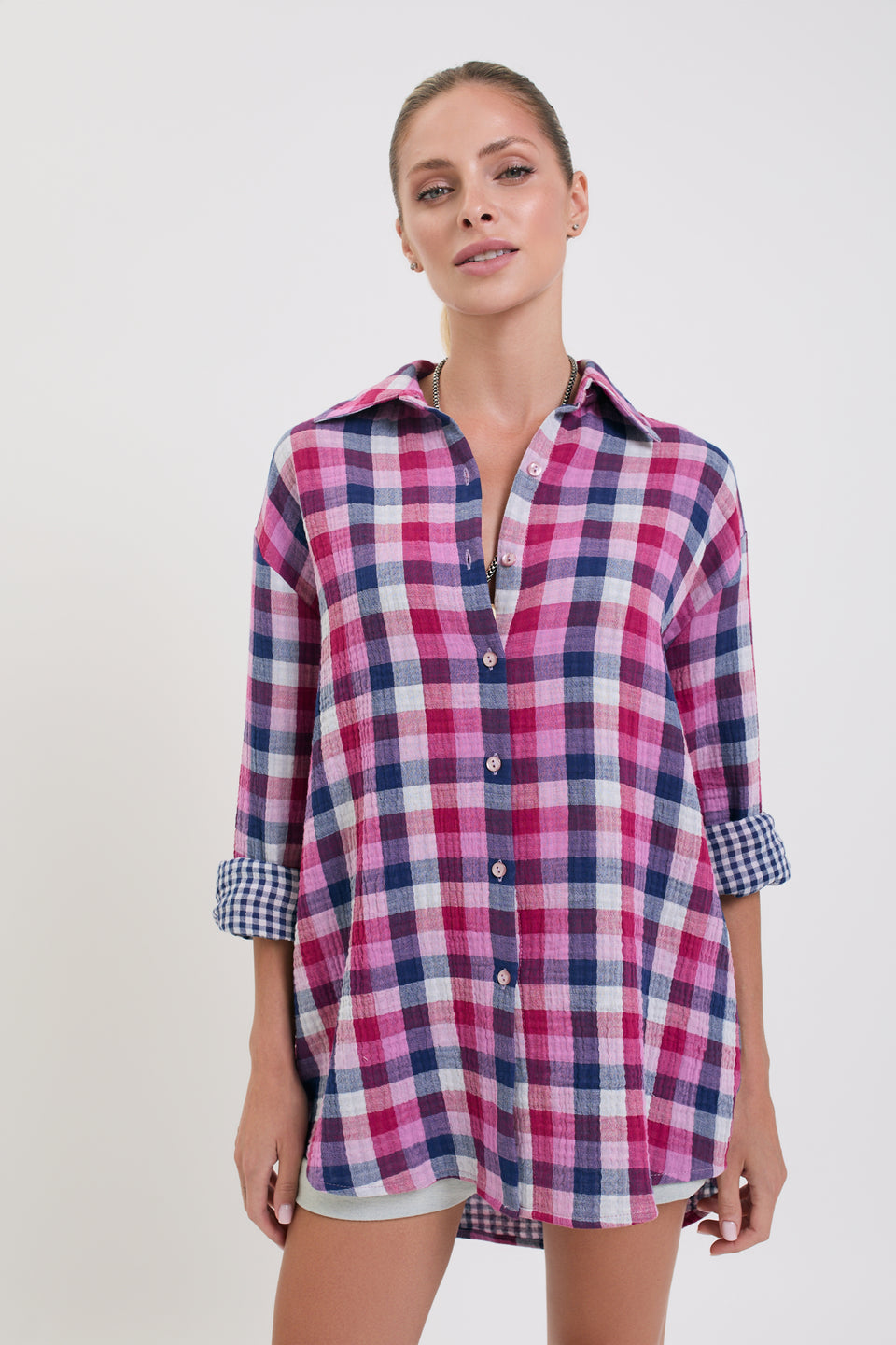 Violet Grid Offie Blouse