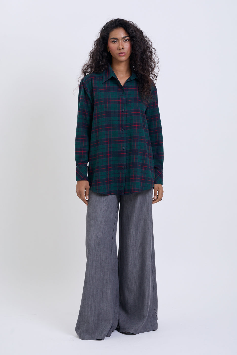 Forest Night Check Offie Blouse