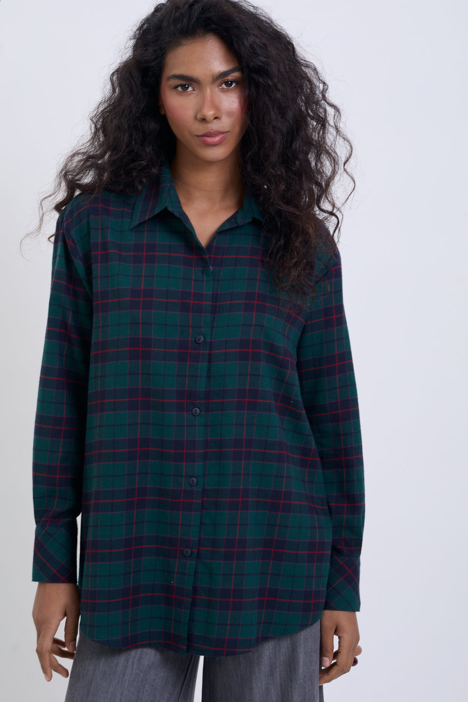 Forest Night Check Offie Blouse