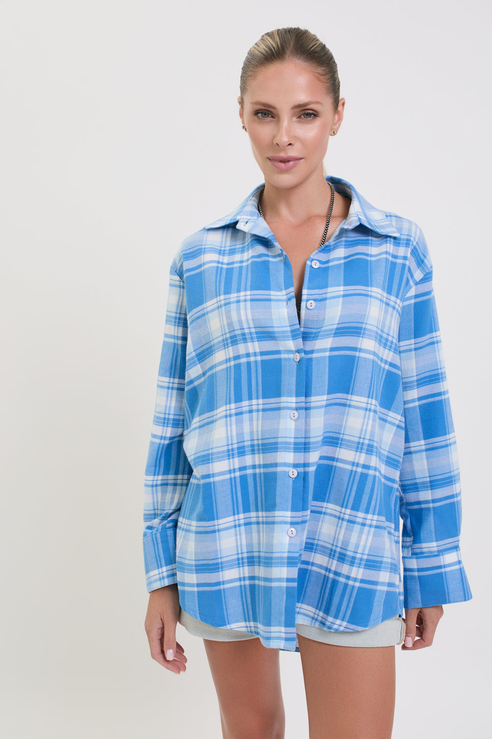 Summer Check Offie Blouse