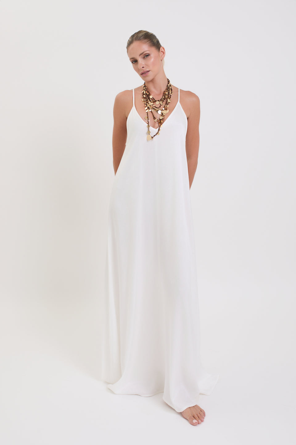 Cupro Cream Isla Dress