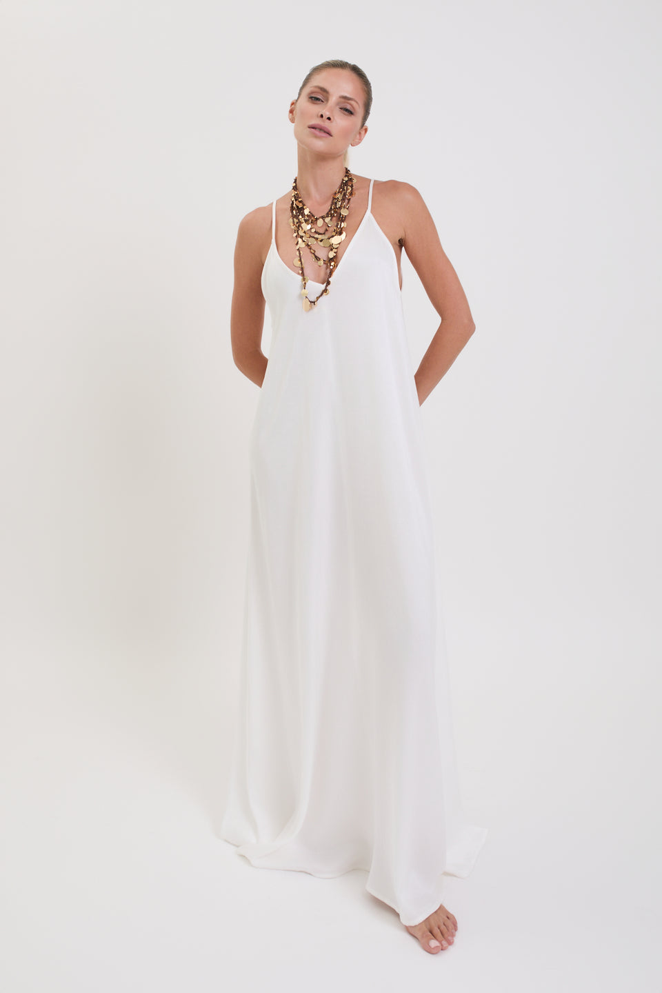 Cupro Cream Isla Dress