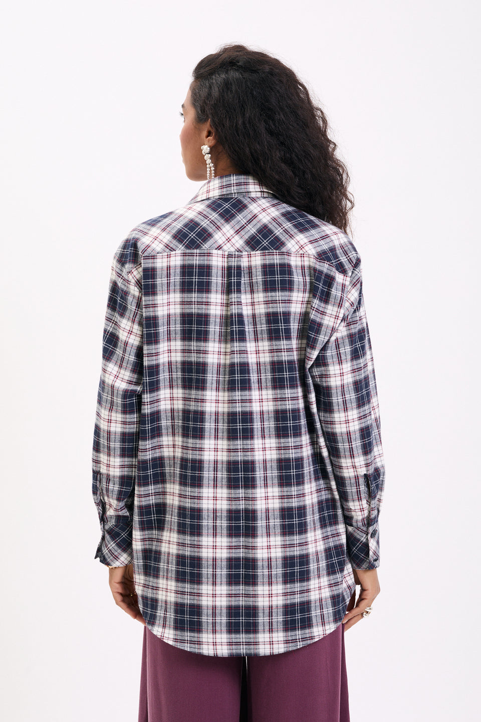 Crimson Check Offie Blouse