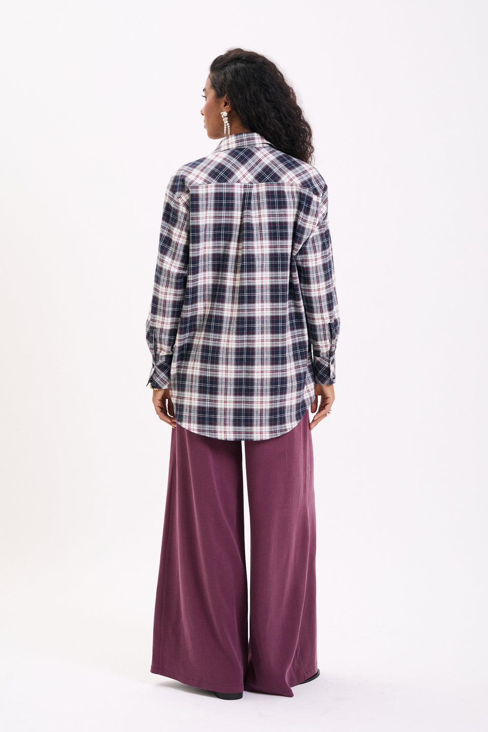 Crimson Check Offie Blouse