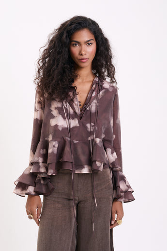 Mocha Haze Elara Blouse
