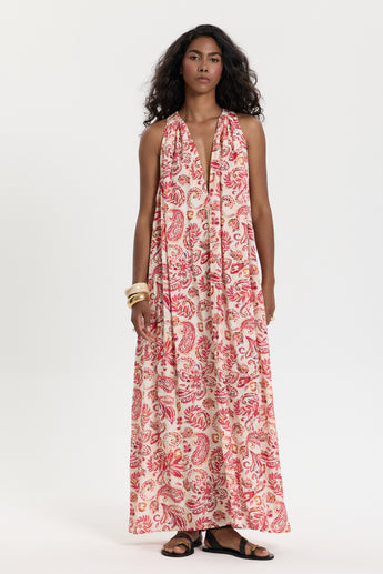Coral Paisley Arke Dress