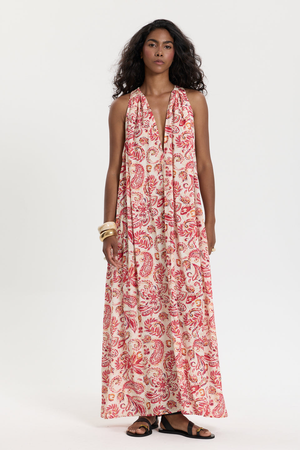 Coral Paisley Arke Dress