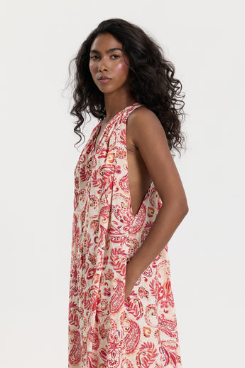 Coral Paisley Arke Dress