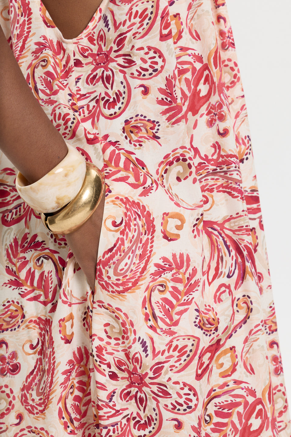 Coral Paisley Arke Dress