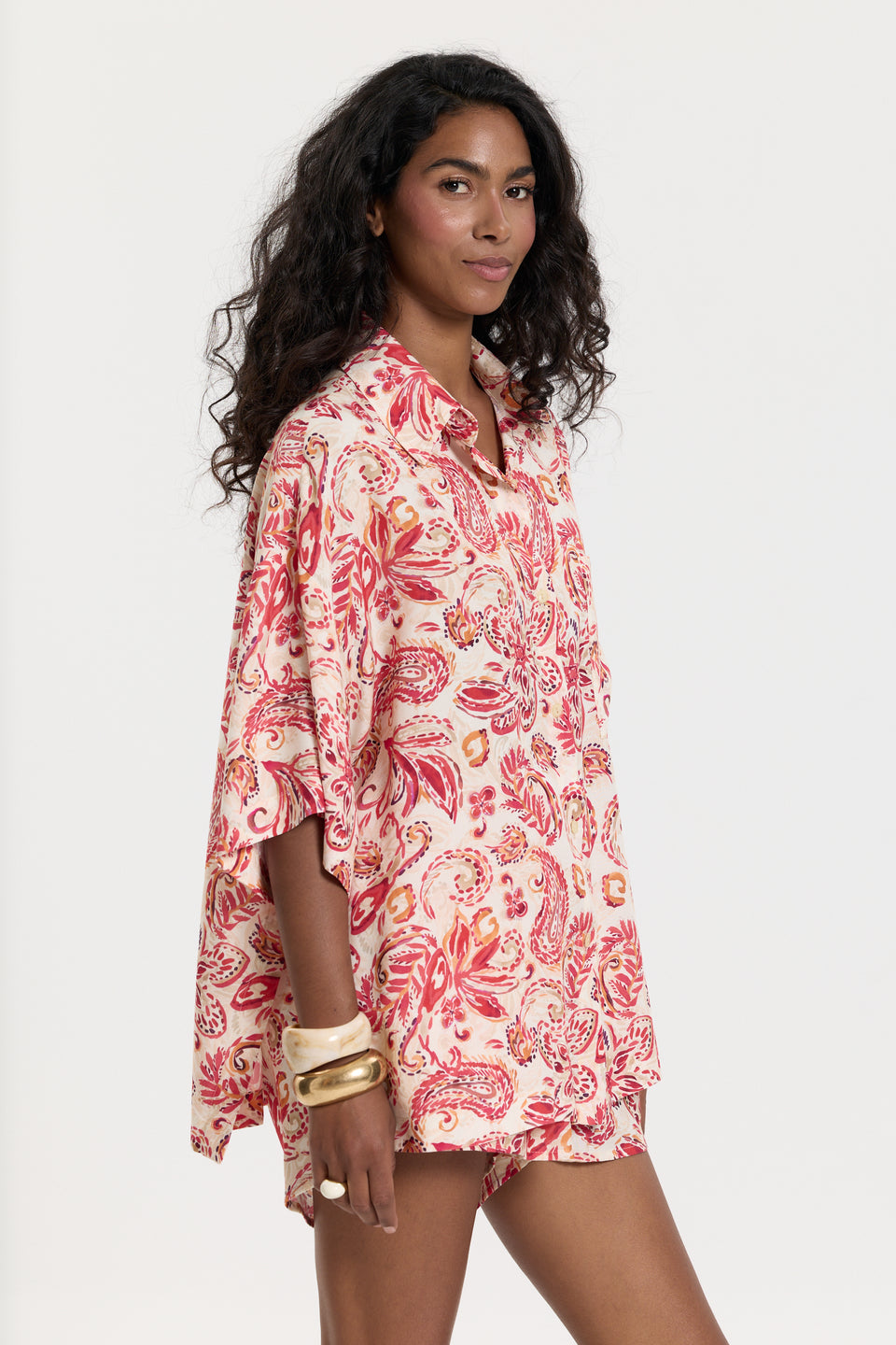 Coral Paisley Leto Blouse
