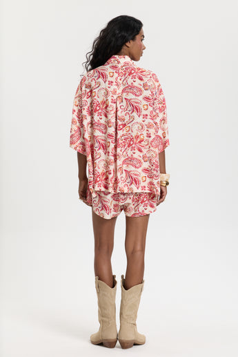 Coral Paisley Leto Blouse
