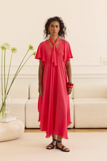 Hot Coral Kiki Dress