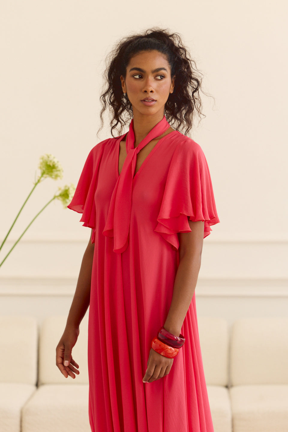 Hot Coral Kiki Dress
