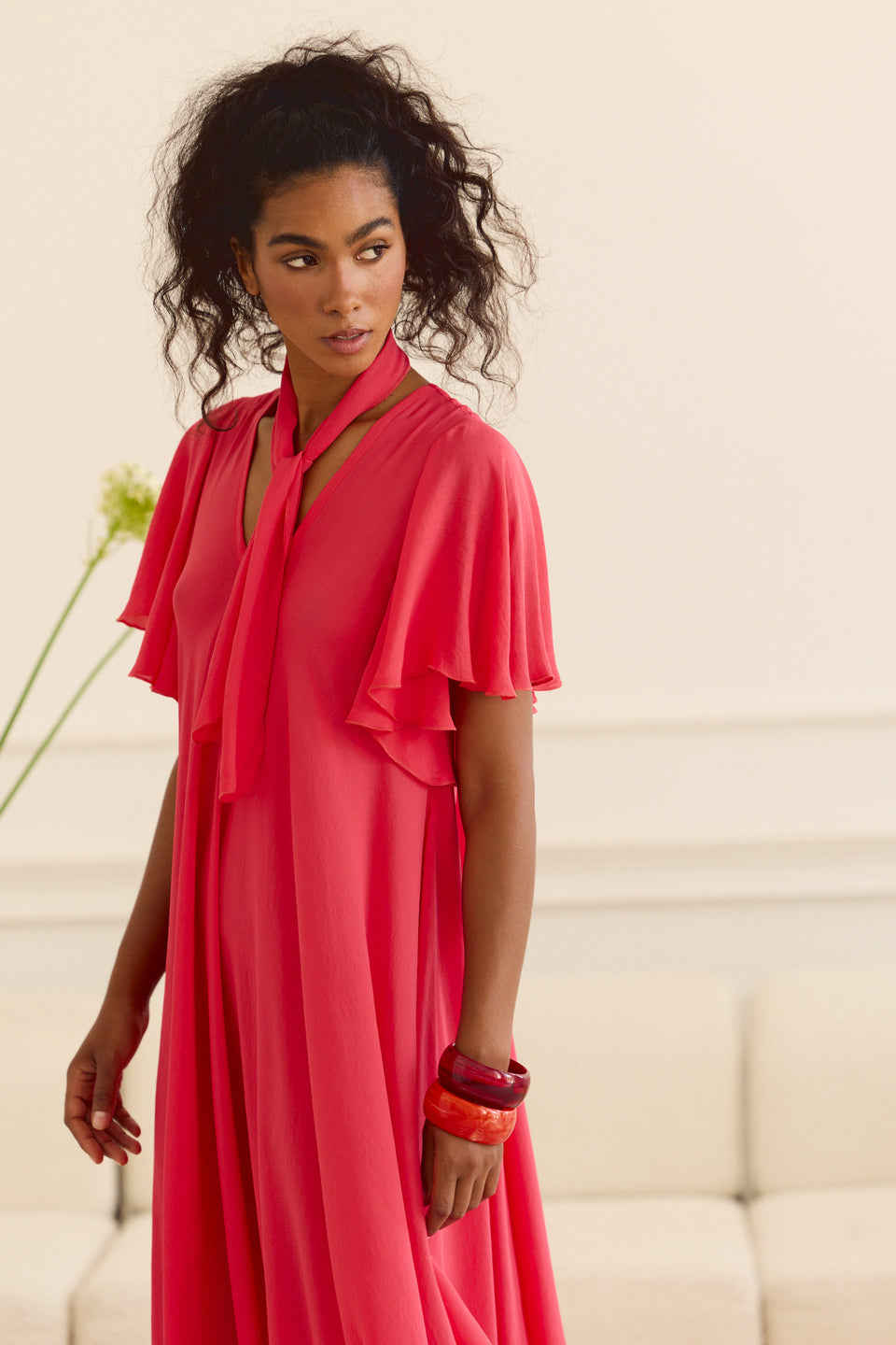Hot Coral Kiki Dress