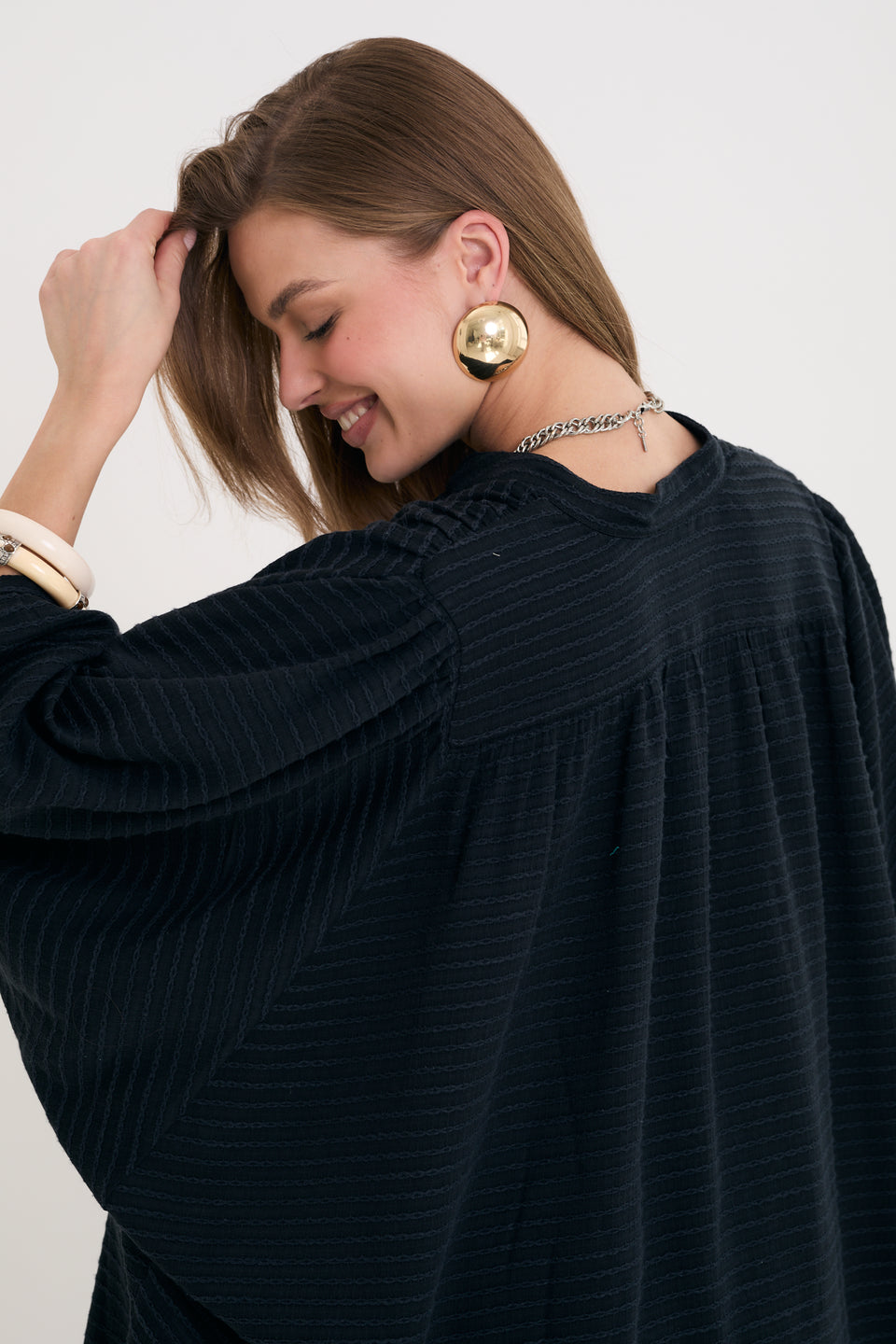 Black Pleats Sao Paulo Blouse