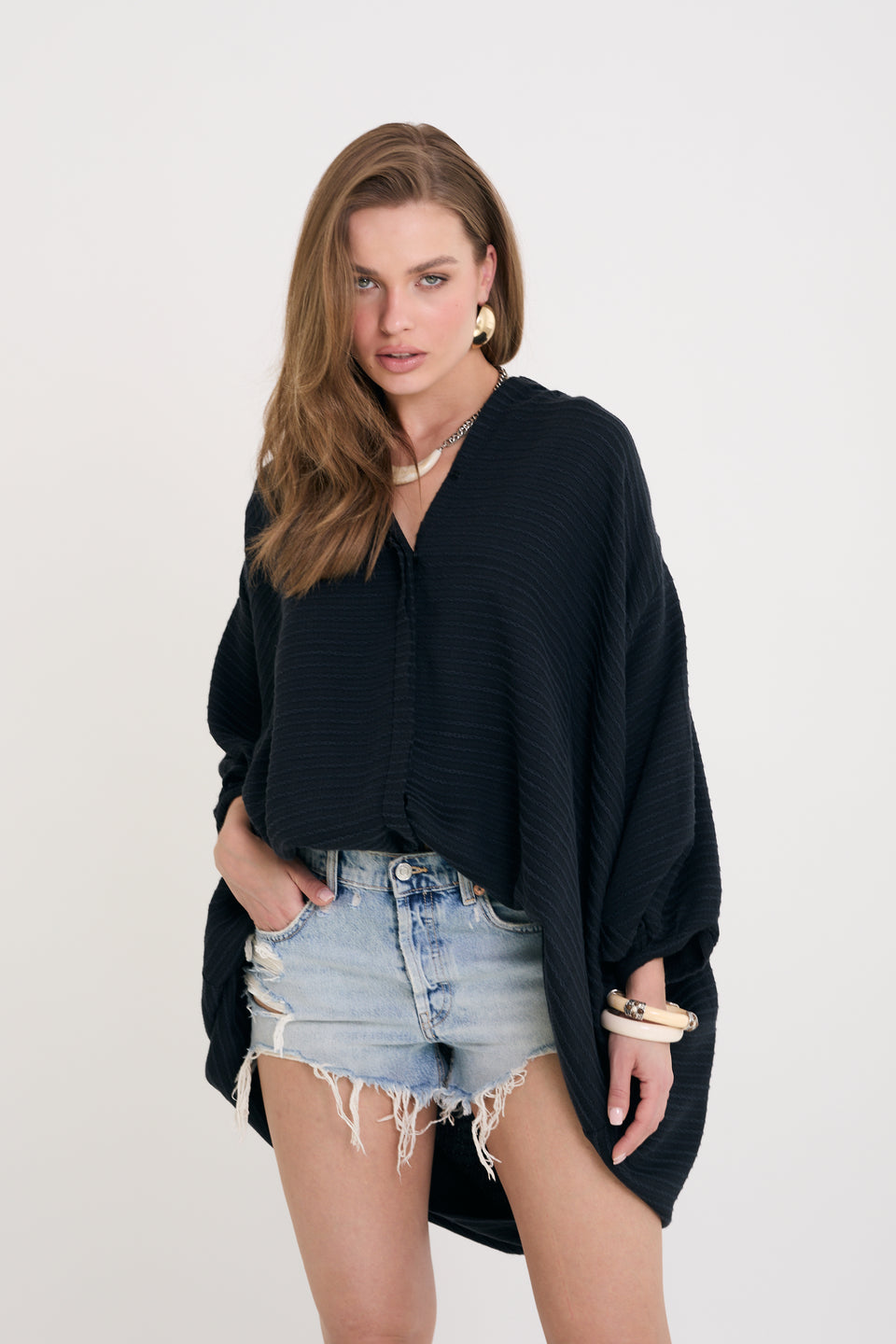 Black Pleats Sao Paulo Blouse