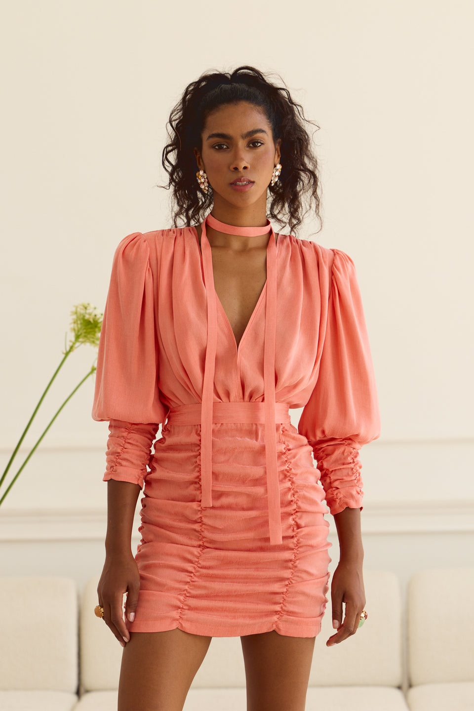 Sweet Apricot Paloma Mini Dress