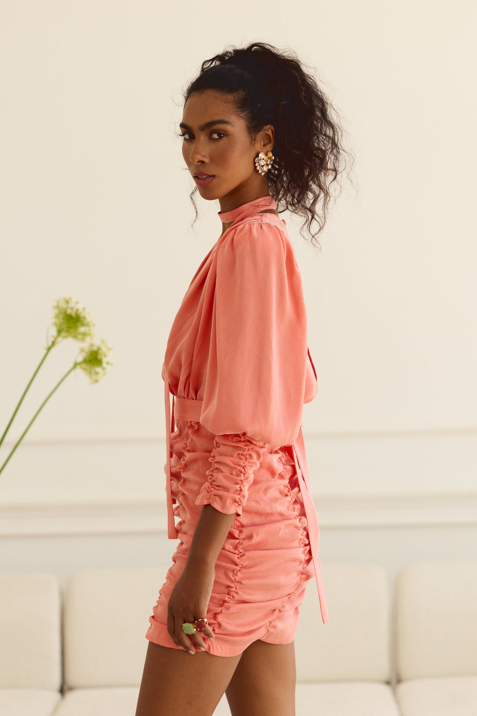 Sweet Apricot Paloma Mini Dress