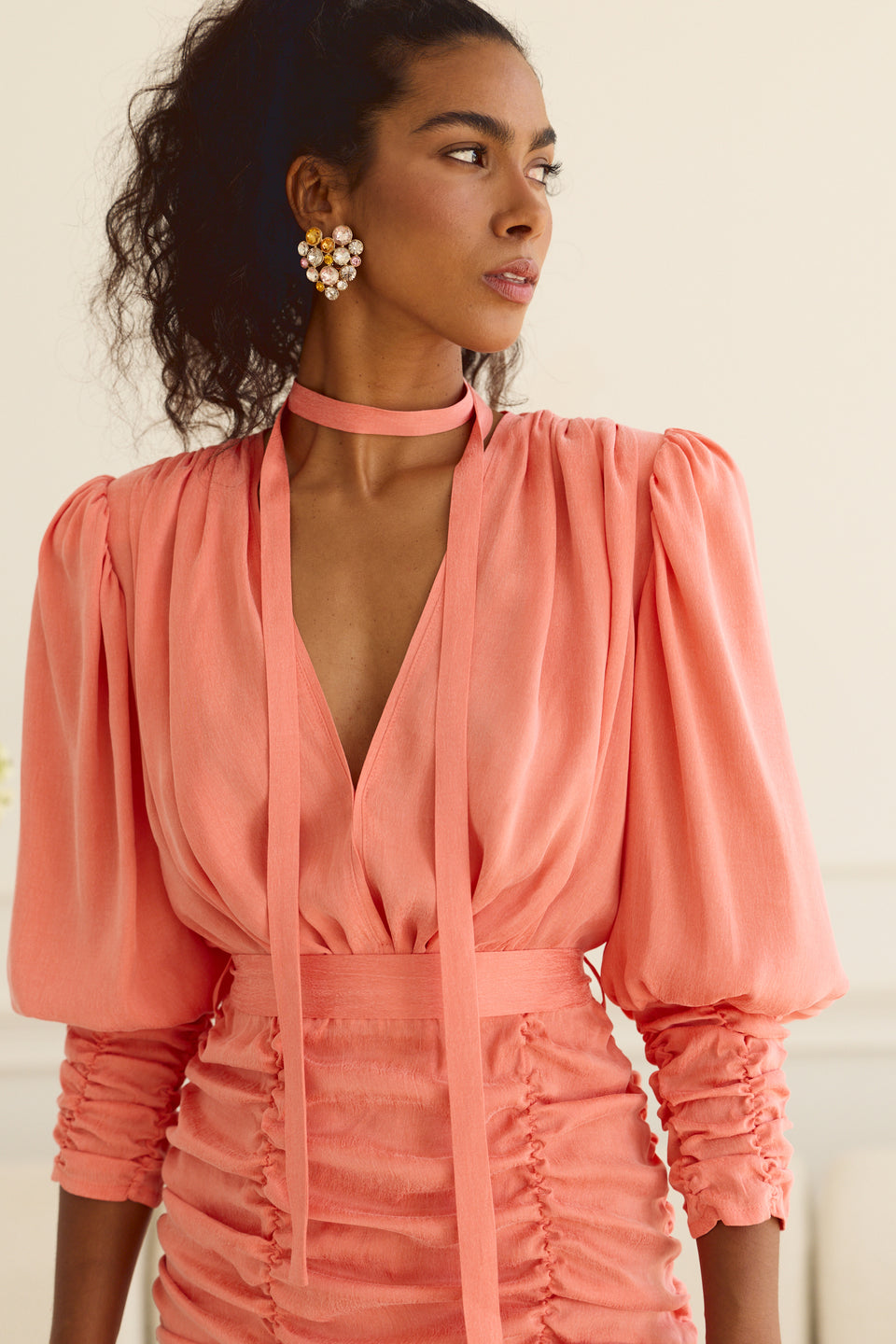 Sweet Apricot Paloma Mini Dress