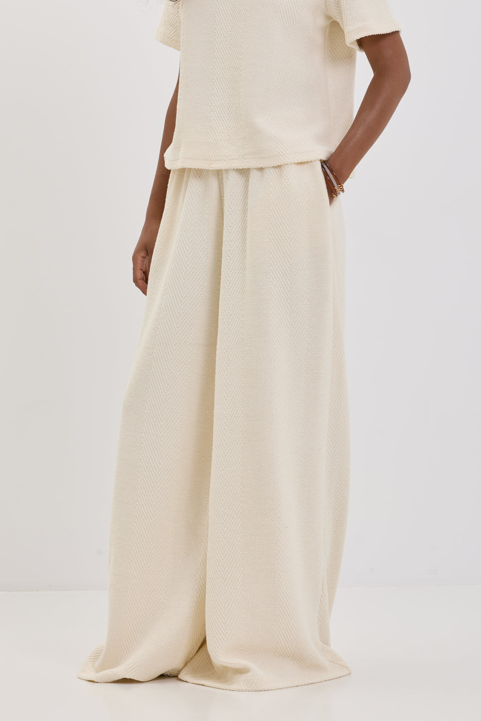 Creamy Chevron Maxi Pants