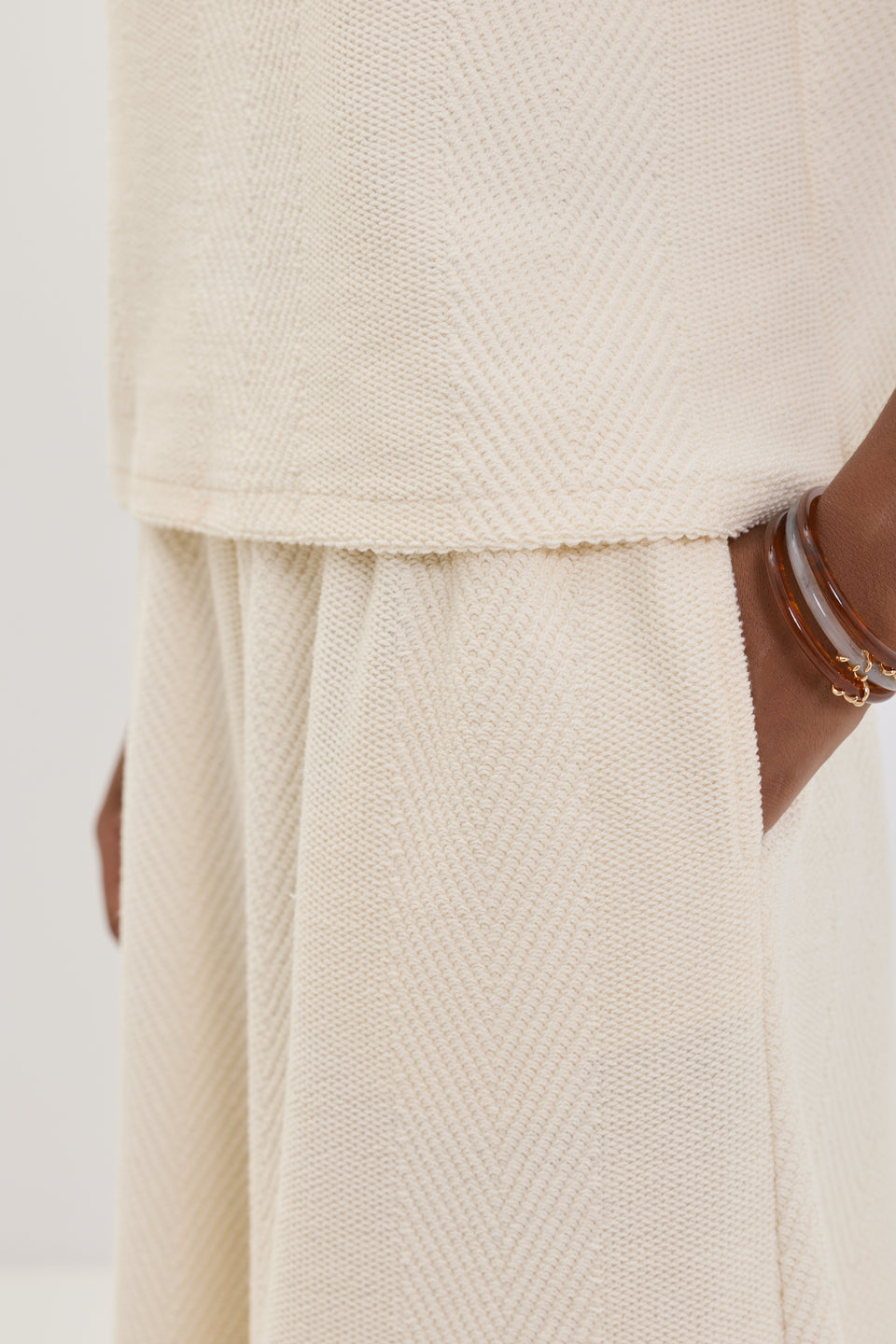 Creamy Chevron Maxi Pants