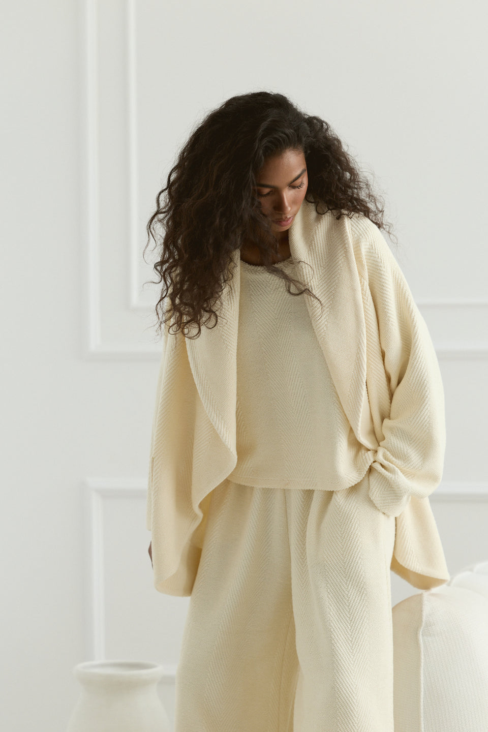 Creamy Chevron Megeve Cardigan