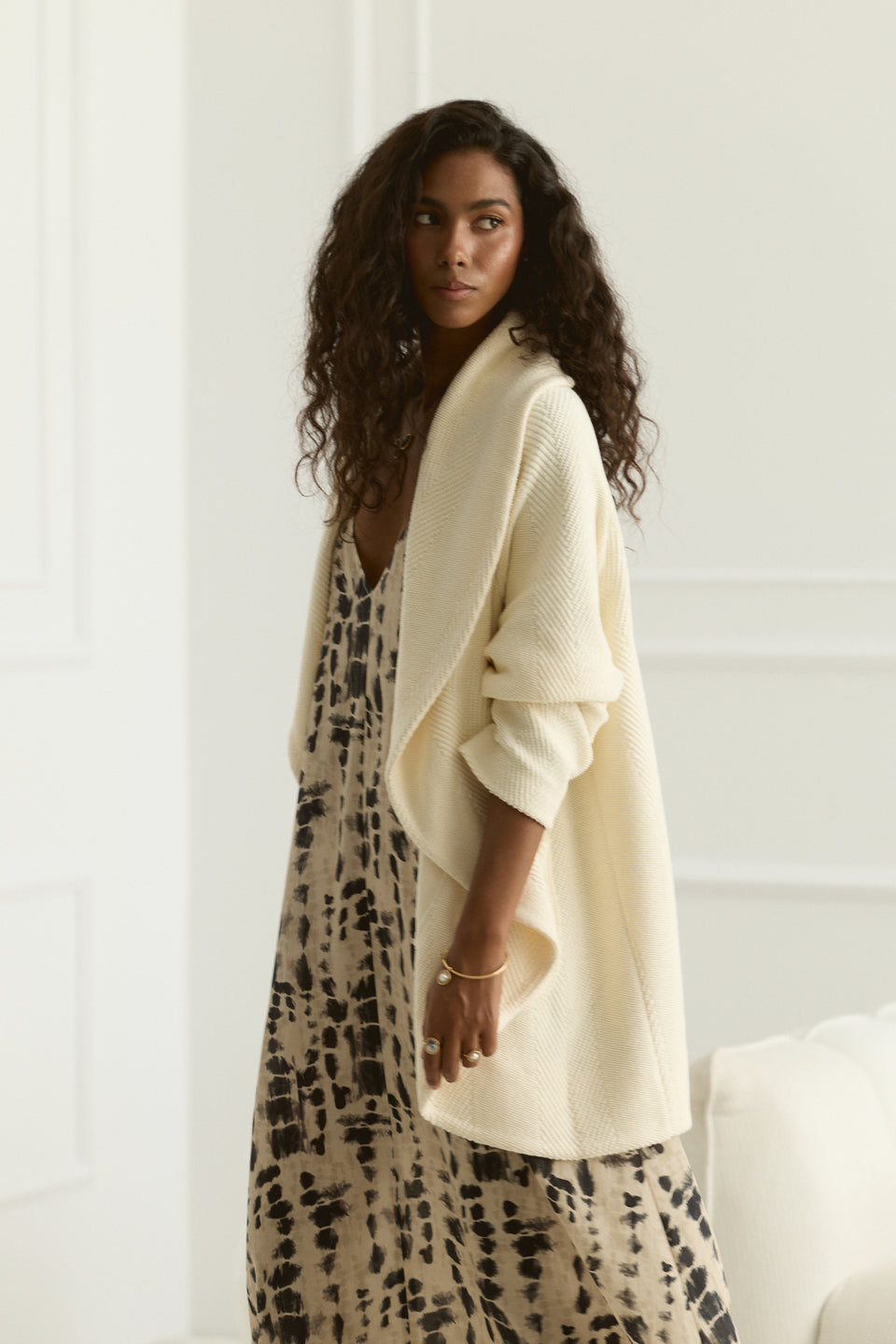 Creamy Chevron Megeve Cardigan