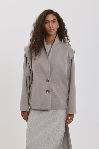 Taupe Tweed Bomber Jacket