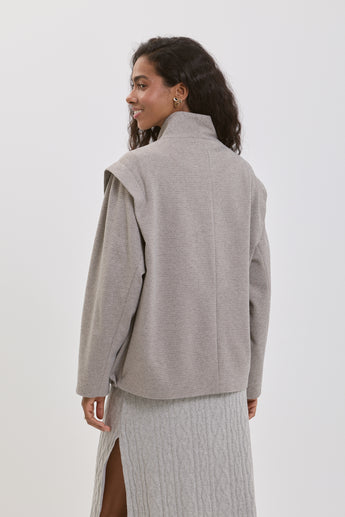 Taupe Tweed Bomber Jacket
