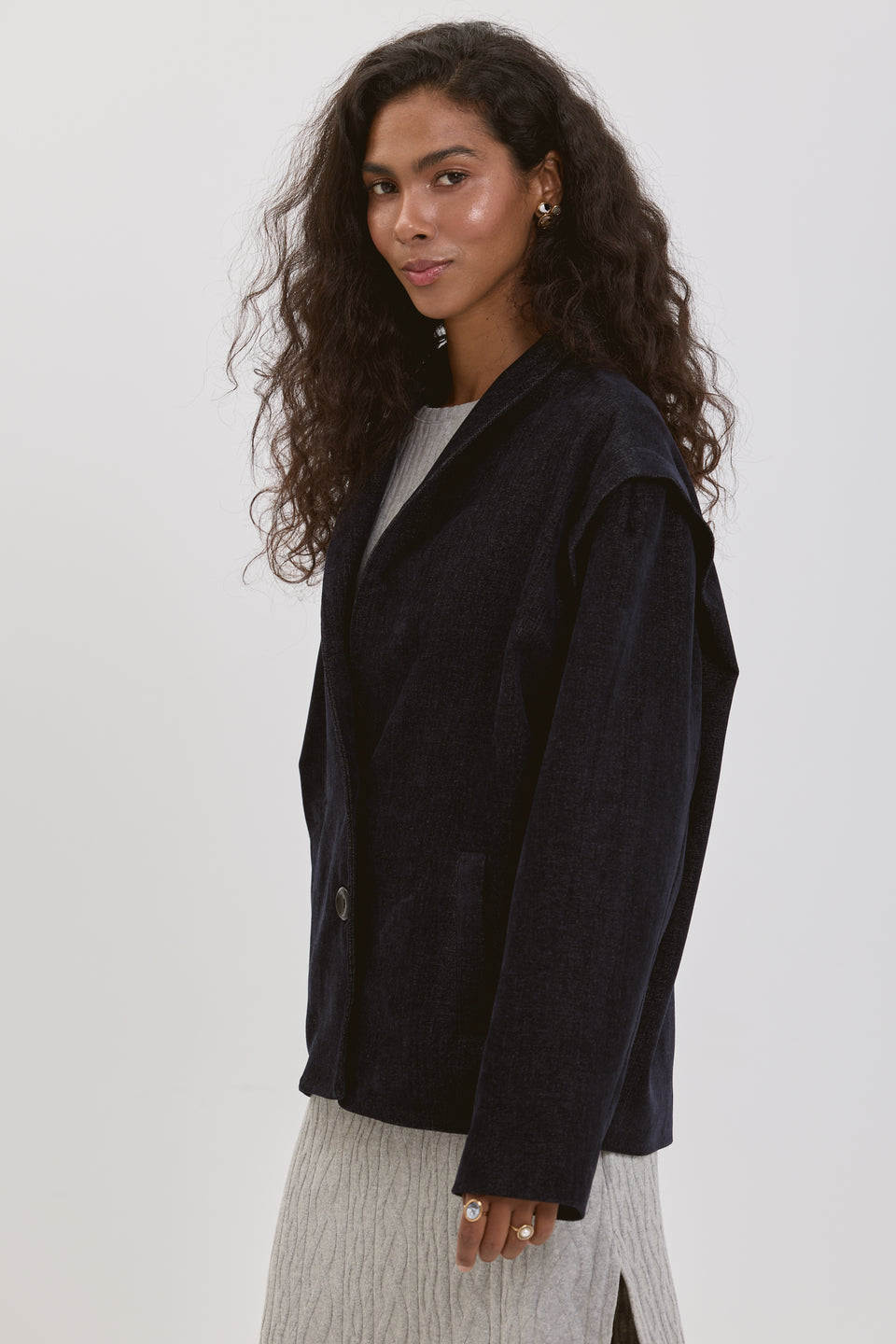 Midnight Texture Bomber Jacket