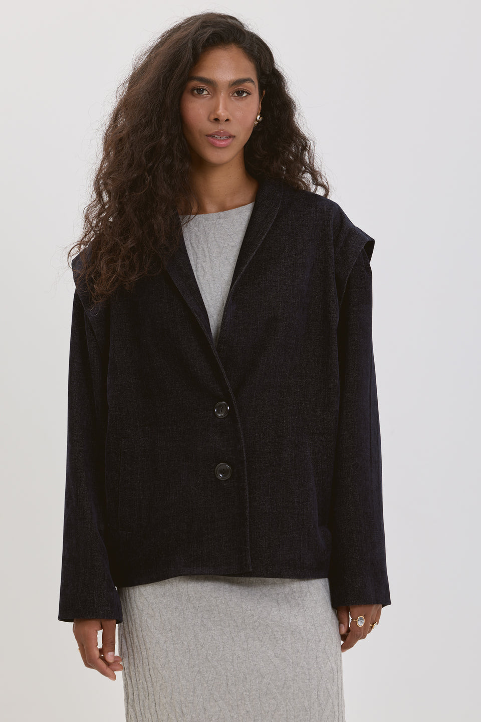 Midnight Texture Bomber Jacket