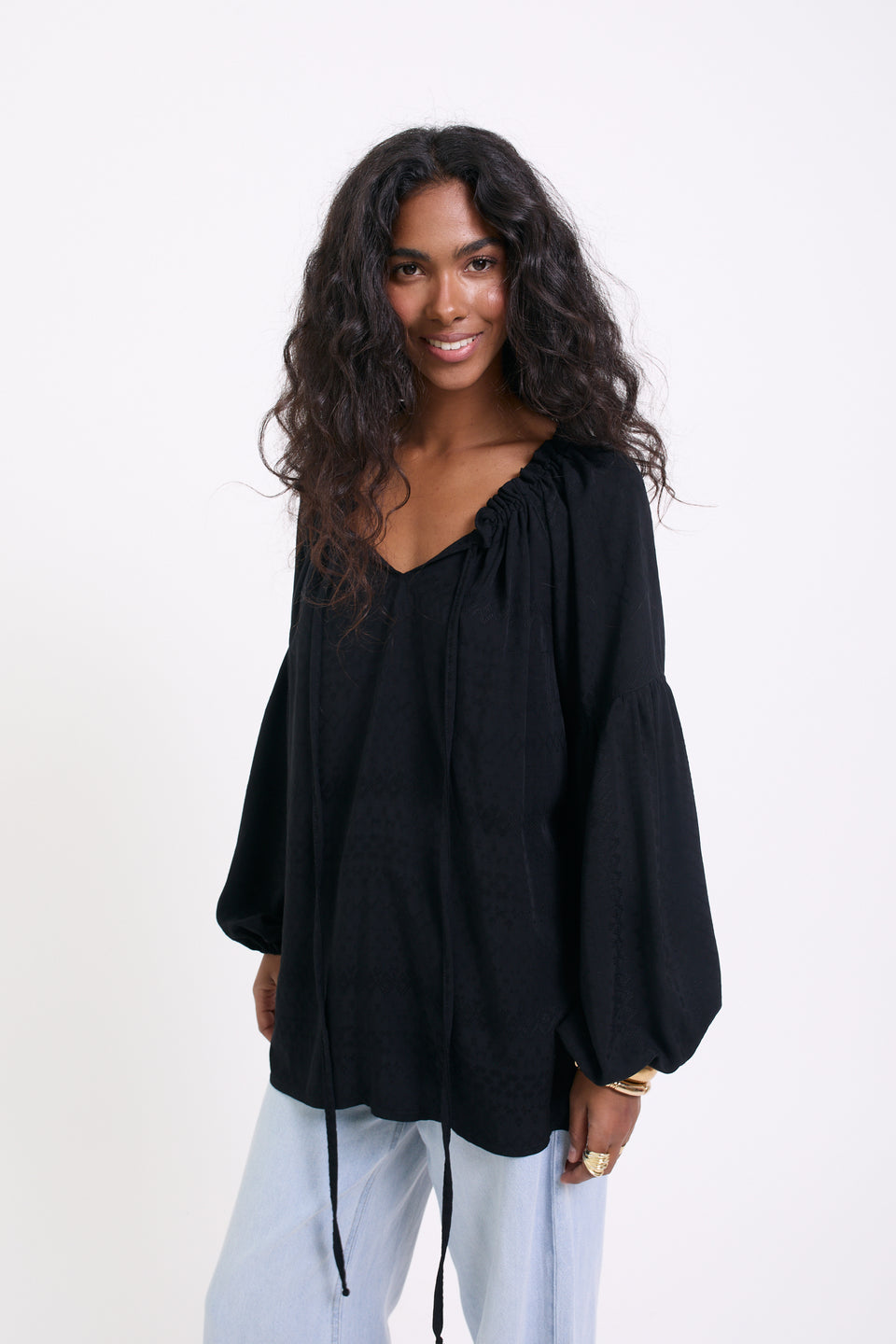 Black Embroidery Caroline Blouse