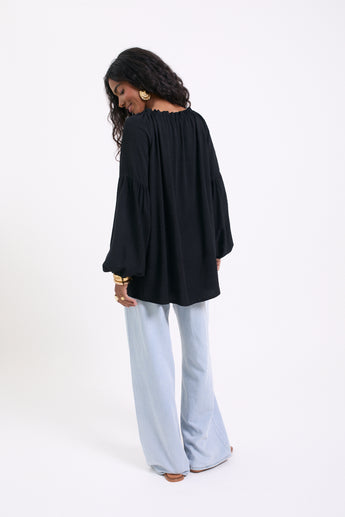 Black Embroidery Caroline Blouse