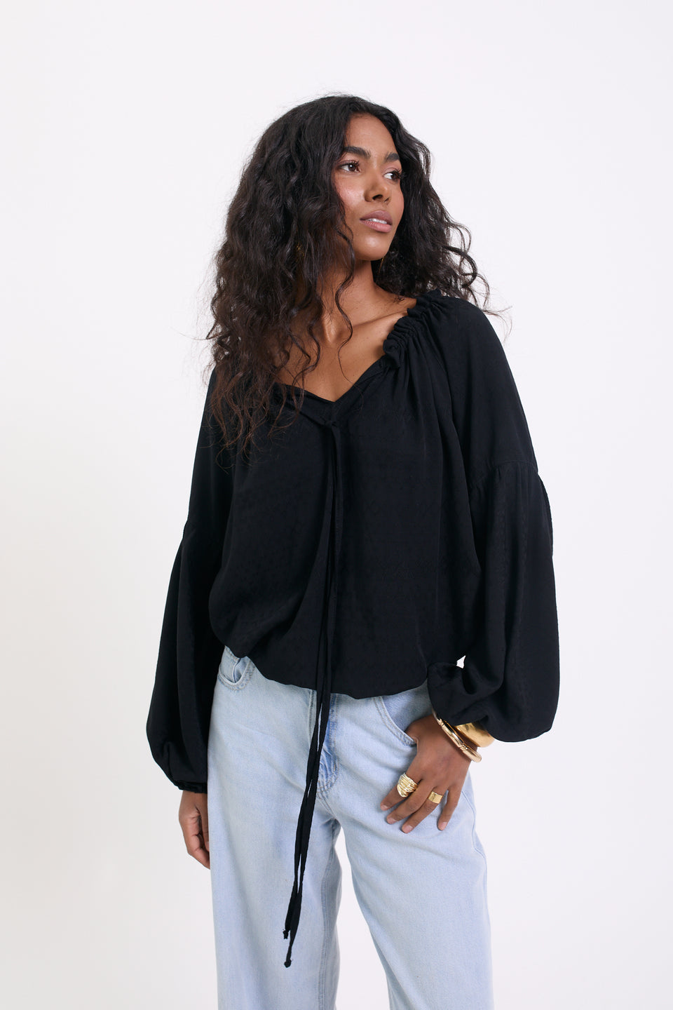 Black Embroidery Caroline Blouse