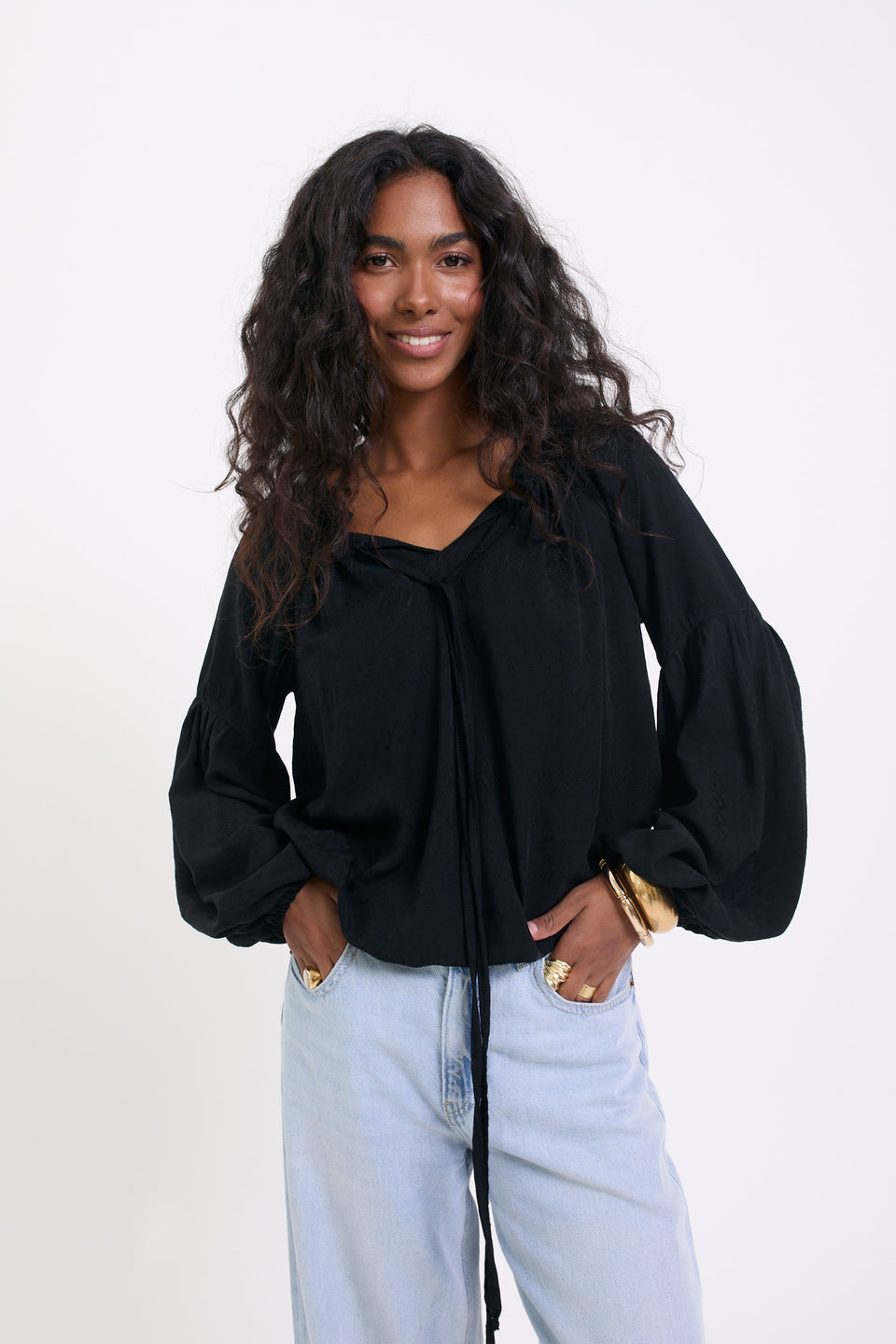 Black Embroidery Caroline Blouse