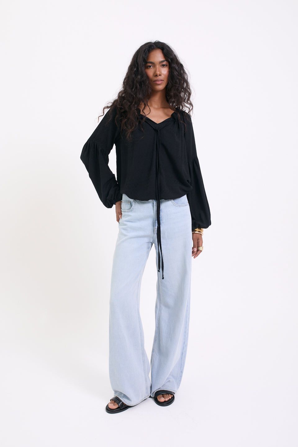 Black Embroidery Caroline Blouse